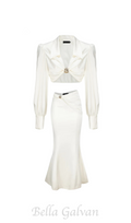 Flowering Girl Women Andrea shirt midi dress set in white
