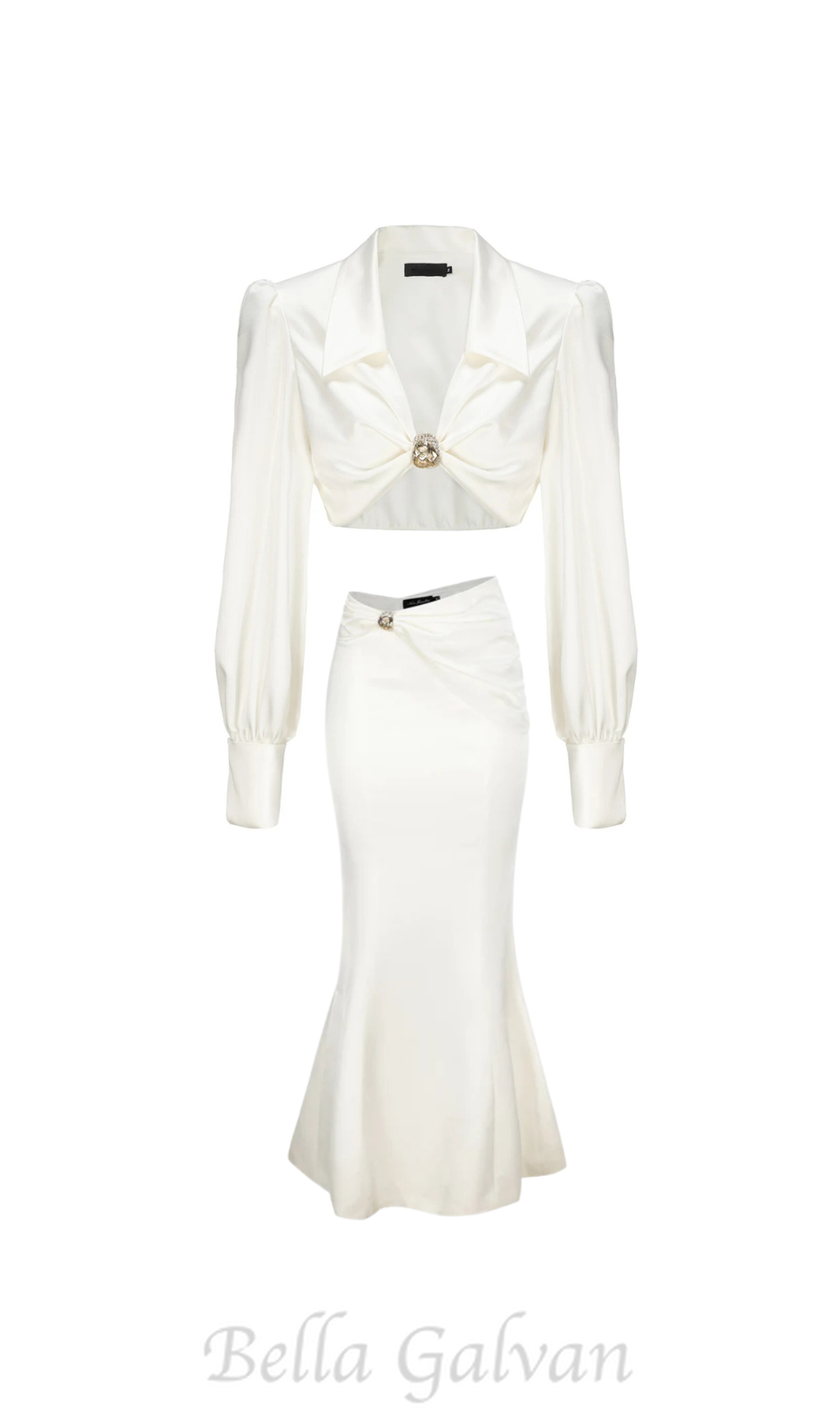 Flowering Girl Women Andrea shirt midi dress set in white
