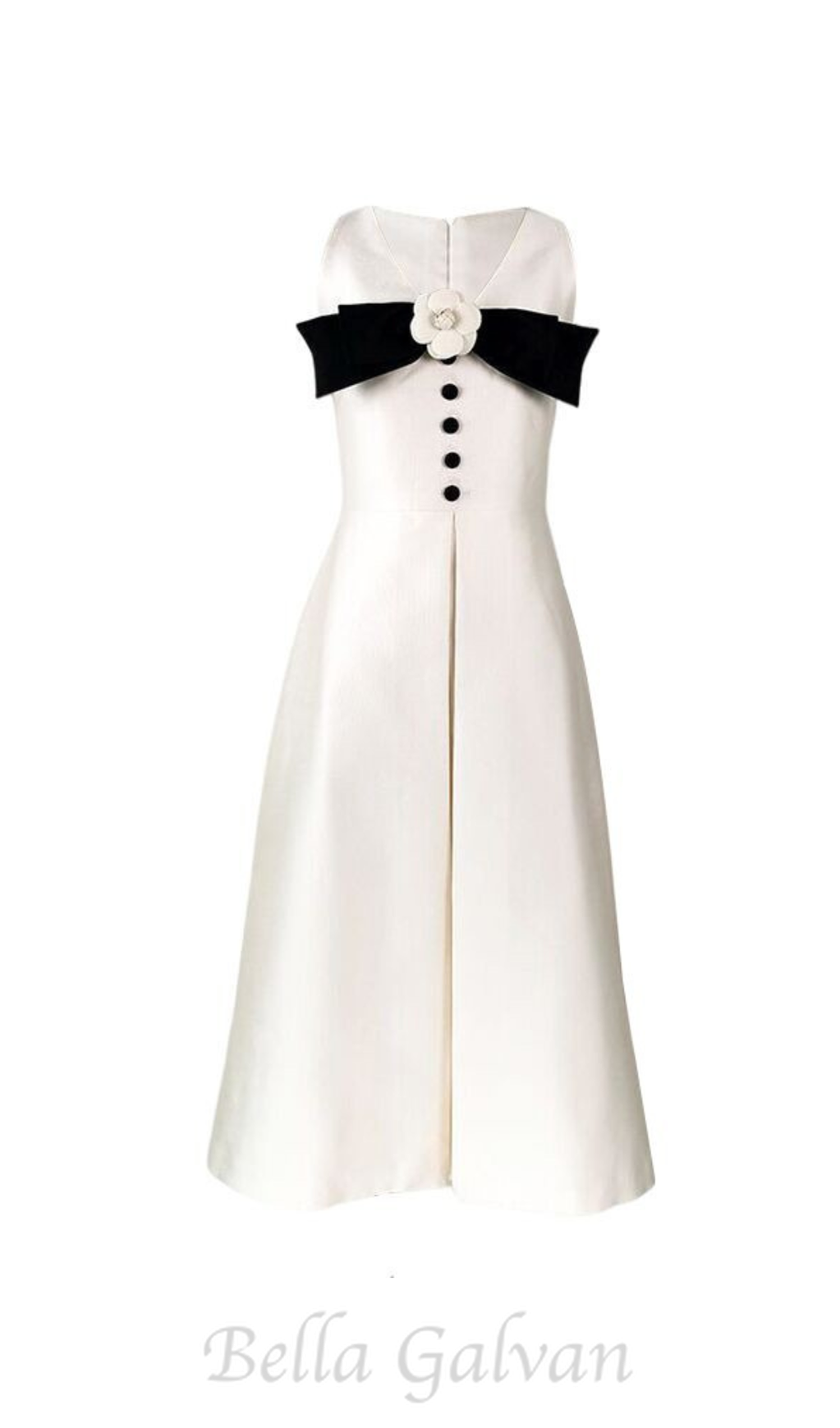 Flowering Girl Women flower embellished bow midi dress in white