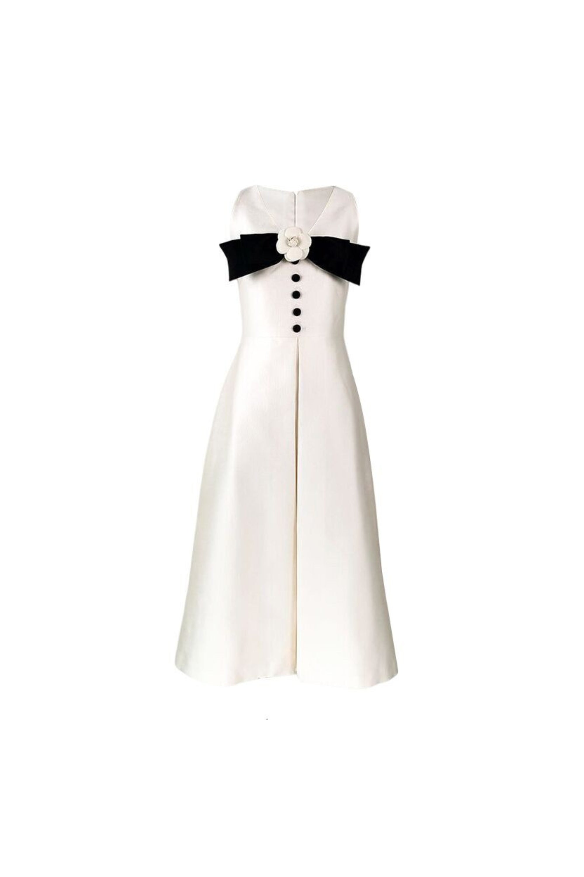 Flowering Girl Women Flower Embellished Bow Midi Dress In White