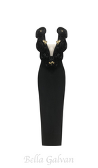 Flowering Girl Women ruffled top with gold accents maxi dress