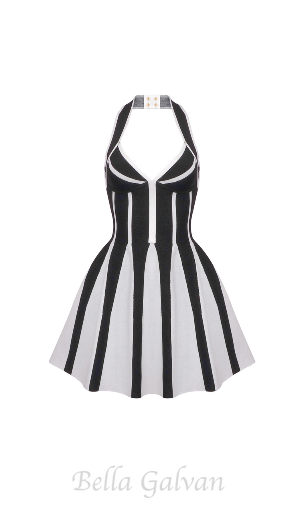 Flowering Girl Women Kriaden Flared Halter Knit Mini Dress