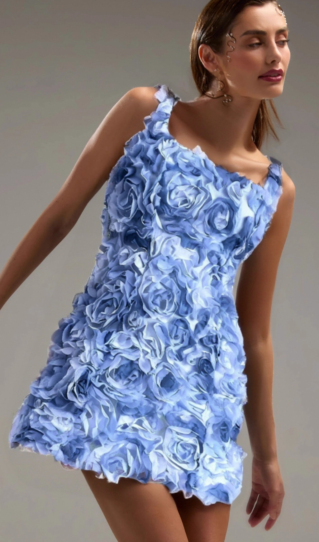 Flowering Girl Women BLUE FLOWER MINI DRESS