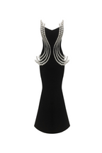 Flowering Girl Women tiffany Pearl Bandage Sleeveless Maxi Dress in black