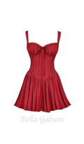 Flowering Girl Women corset strap mini dress in red