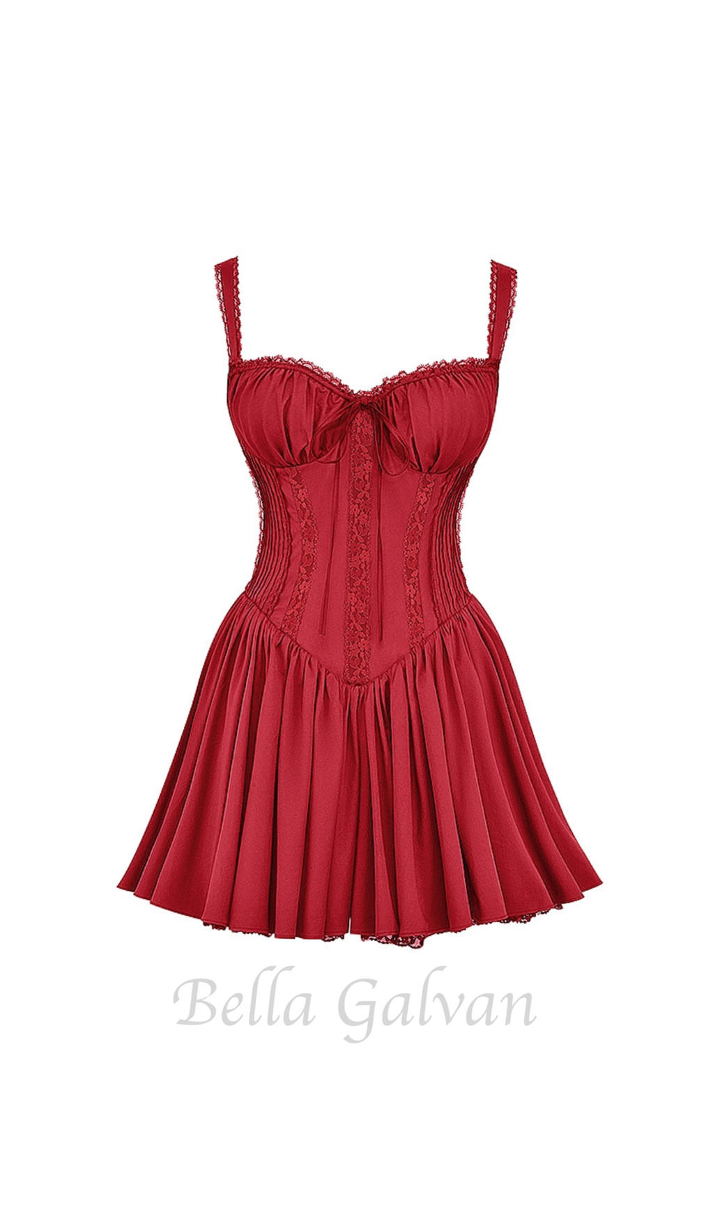 Flowering Girl Women corset strap mini dress in red