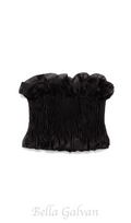 Flowering Girl Women print ruffle trim top in black
