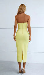 Flowering Girl Women Patchwork Strapless Bandage Dress