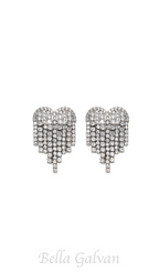 Flowering Girl Women Heart Tassel Earrings