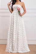 Flowering Girl Women Aura Sequin A Line Maxi Dress In White
