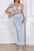 Flowering Girl Women Sequin Cutout Midi Dress In Blue