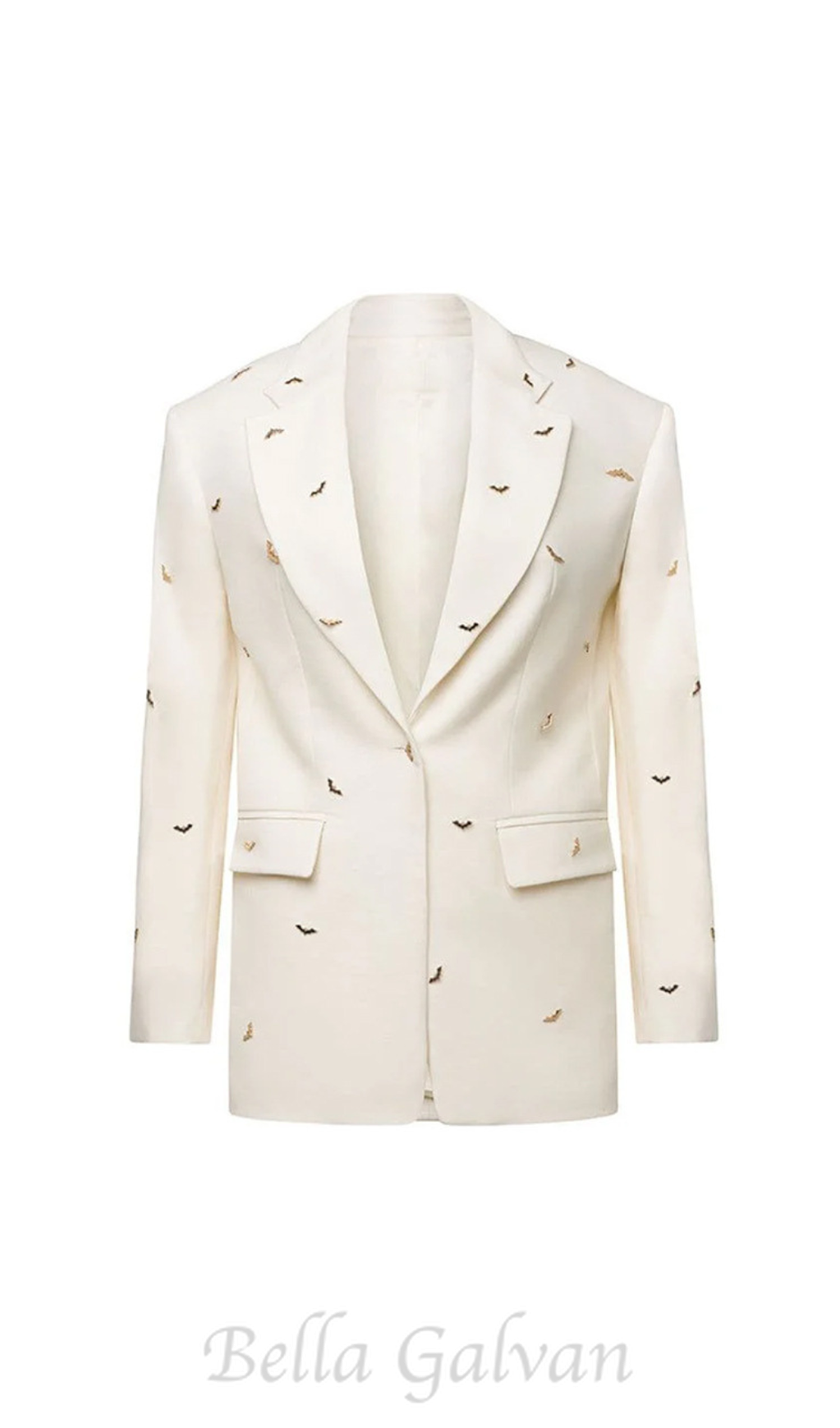 Flowering Girl Women bat-shape embellished blazer in white