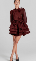 Flowering Girl Women Élodie tiered flared mini dress in Red