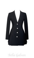 Flowering Girl Women Beulah Pleate Blazer Mini Dress in Black