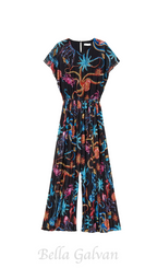 Flowering Girl Women Printed jumpsuit in pleated georgette