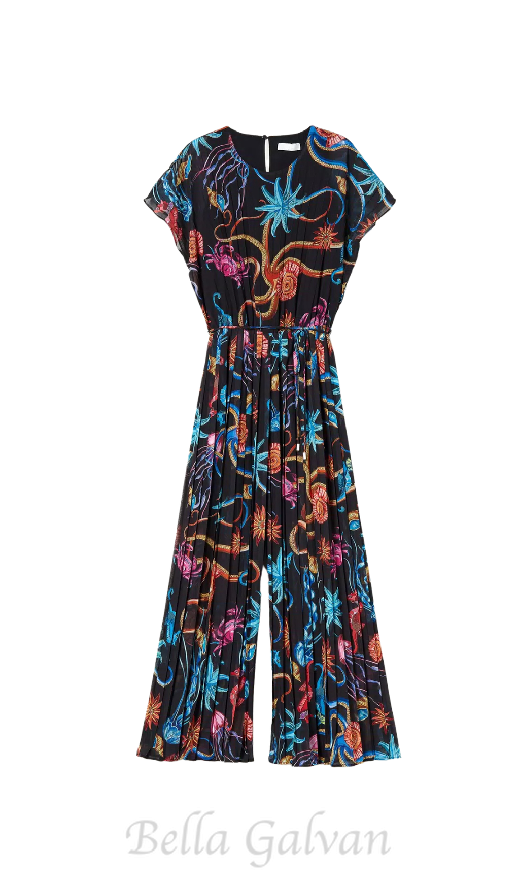 Flowering Girl Women Printed jumpsuit in pleated georgette