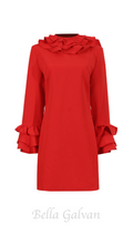 Flowering Girl Women Alessandro Ruffle Backless Mini Dress in red