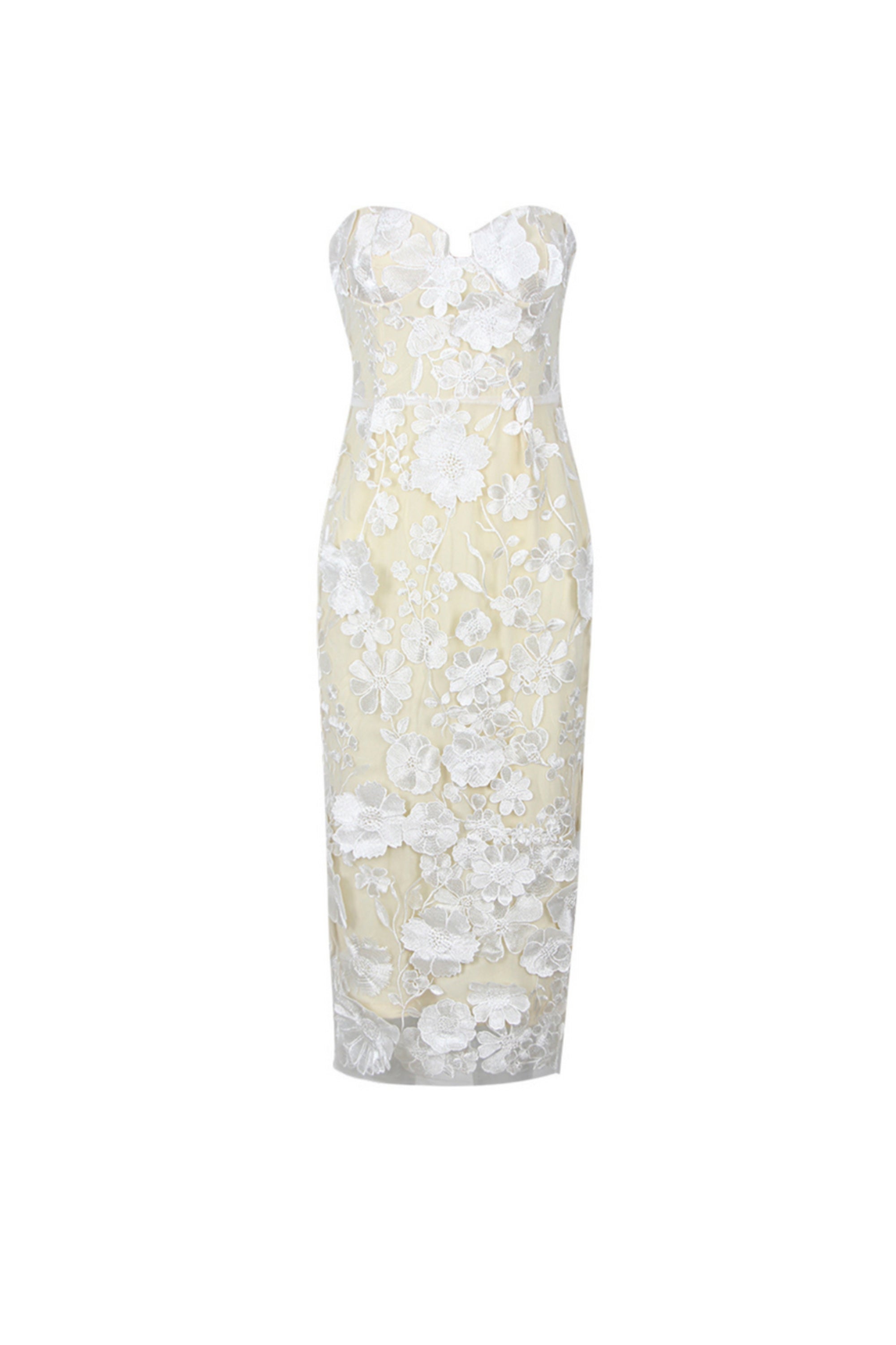 Flowering Girl Women Strapless Jasmine Midi Dress