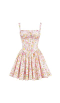 Flowering Girl Women FLORAL PRINTED COTTON MINI DRESS