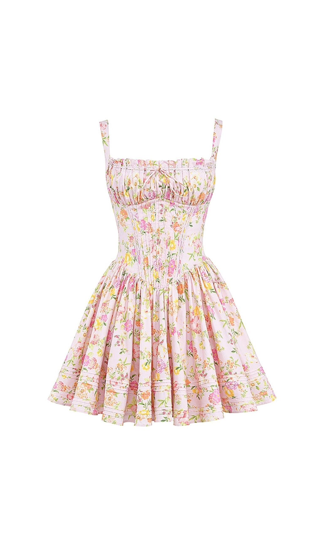Flowering Girl Women FLORAL PRINTED COTTON MINI DRESS