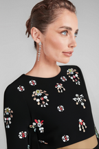 Flowering Girl Women BLACK RHINESTONE EMBELLISHED SKIRT SET