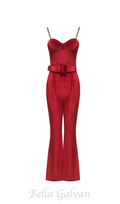 Flowering Girl Women Kalene Diamante Chain Velvet Jumpsuit