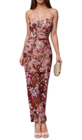 Flowering Girl Women arabela CHACHI RED STRAPLESS FLOWER EMBROIDERY MAXI DRESS