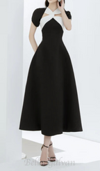 Flowering Girl Women Andrea cut out a-line midi dress in black