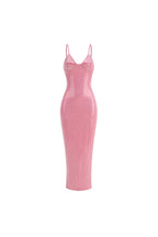 Flowering Girl Women Sequin Strappy Maxi Dress In Pink