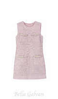 Flowering Girl Women boucle pearl trim mini dress in pink