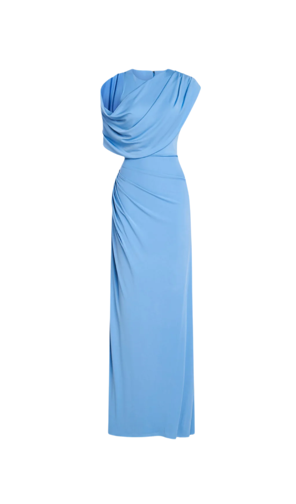 Flowering Girl Women Casi Side-Slit Draped Jersey Gown In Blue