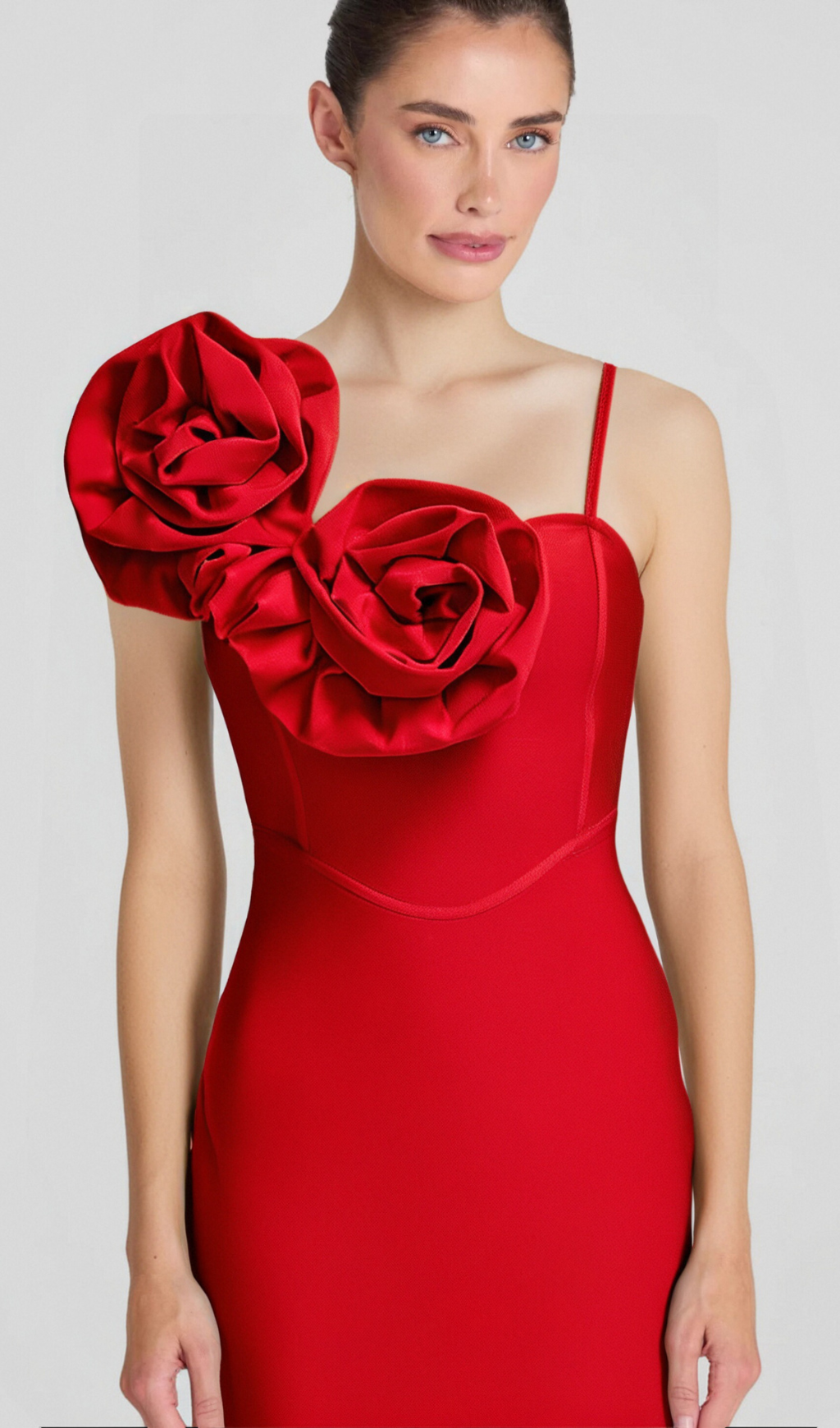 Flowering Girl Women HUGE FLOWERS BANDAGE MIDI DRESS