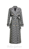 Flowering Girl Women black monogrammed trench coat