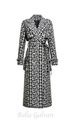 Flowering Girl Women black monogrammed trench coat
