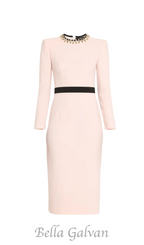 Flowering Girl Women diamond-embellished sheath maxi dress in pink