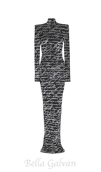 Flowering Girl Women Bexley Print Velvet Long Sleeve Maxi Dress