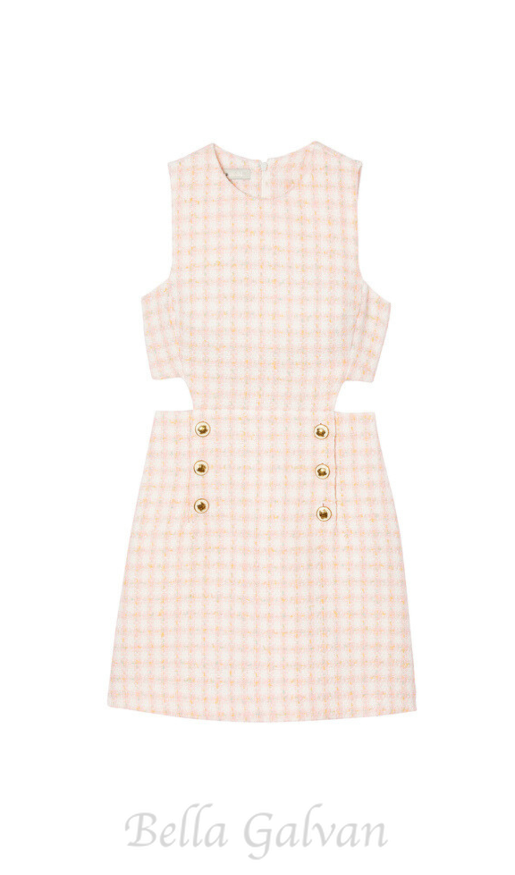 Flowering Girl Women Sleeveless Cutout Pinafore mini Dress in light pink