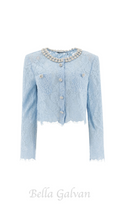 Flowering Girl Women carol lace embellished top in blue