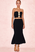 Flowering Girl Women 3D Flower Embellished Set In Black