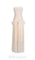 Flowering Girl Women ruffle-embellished pleated maxi dress in apricot