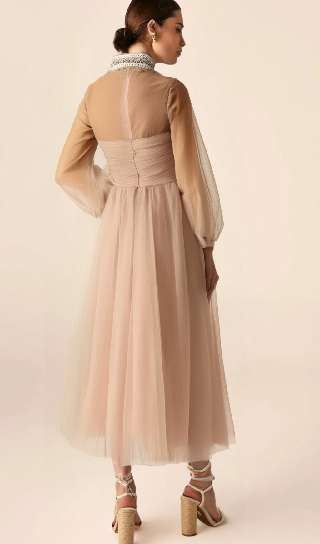 Flowering Girl Women Calixte pink embellished tulle midi dress