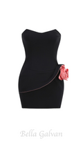Flowering Girl Women caroline rosette-detailed mini dress in black