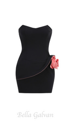 Flowering Girl Women caroline rosette-detailed mini dress in black