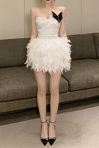 Alisa Feather Mini Dress