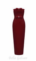 Flowering Girl Women demi bow strapless midi dress in merlot