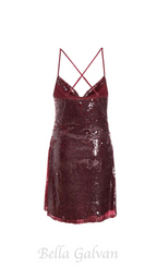 Flowering Girl Women stephanie wine sequin mini dress