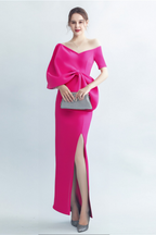 Flowering Girl Women Pink Bow-Knot Midi Dress
