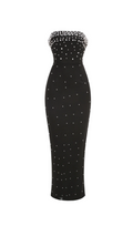 Flowering Girl Women pearl-embellished strapless gown in black