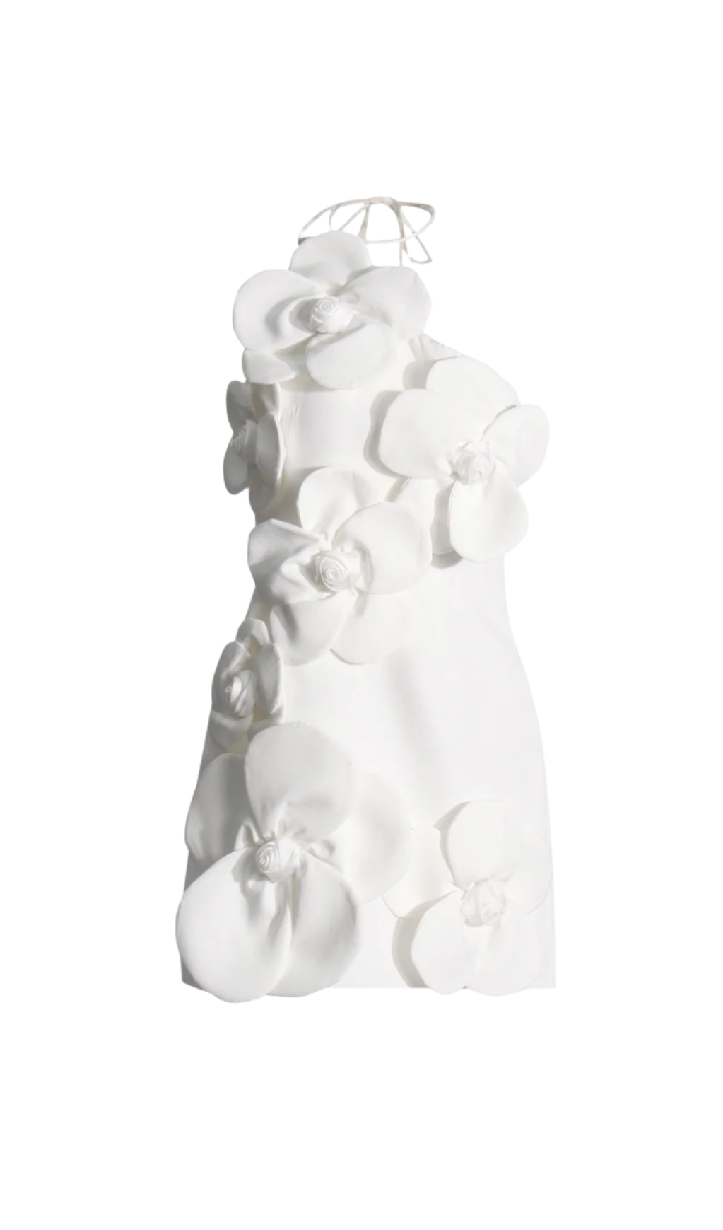 Flowering Girl Women Emily Flower Halter Neck Mini Dress In White
