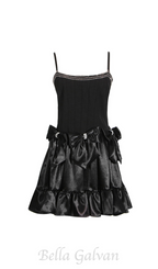 Flowering Girl Women Diamond bow mini dress in black